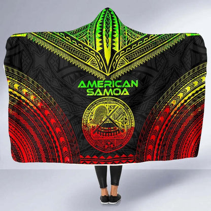 American Samoa Polynesian Chief Hooded Blanket - Reggae Version