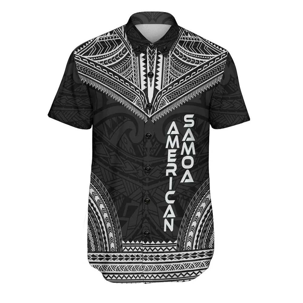 American Samoa Polynesian Chief Short Sleeve Shirt - Black Version
