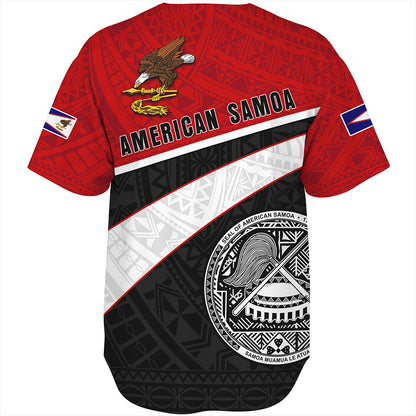 American Samoa Baseball Shirt Polynesian Curve Style