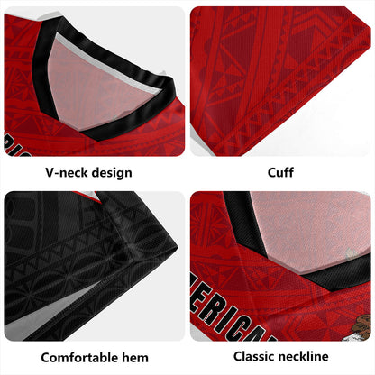 American Samoa Rugby Jersey Polynesian Curve Style