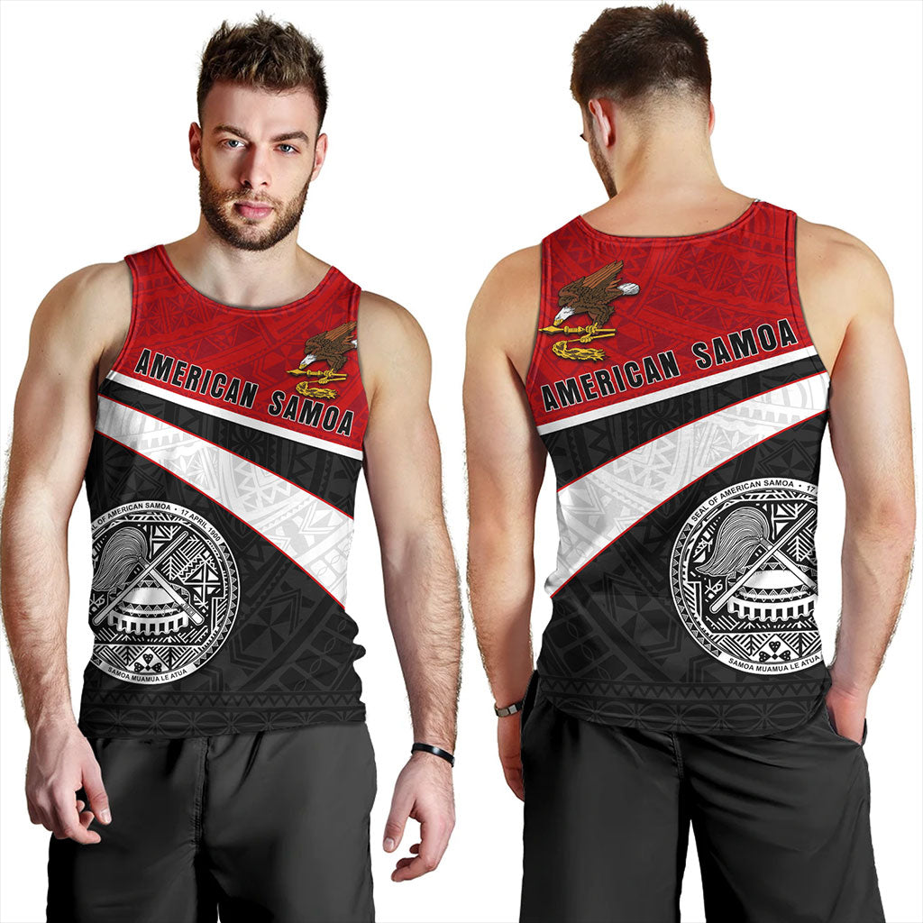 American Samoa Tank Top Polynesian Curve Style