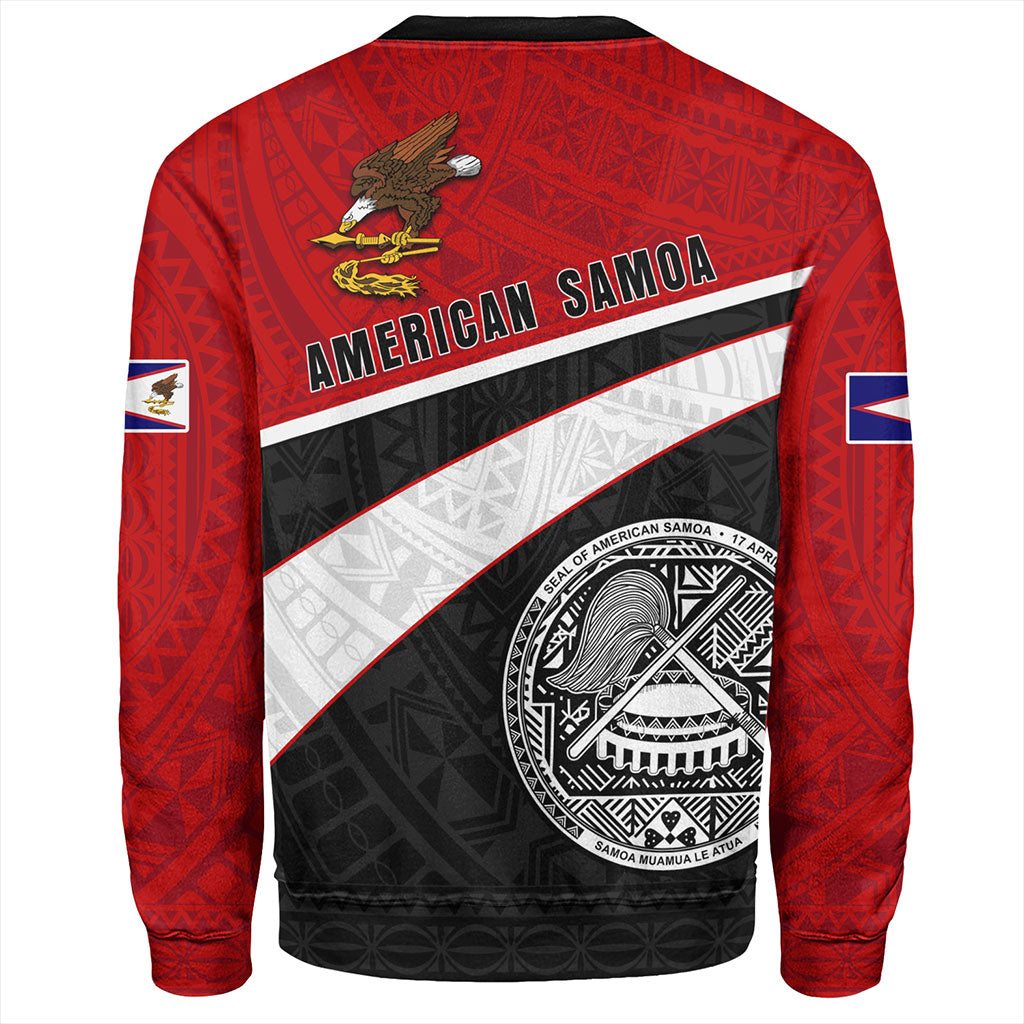 American Samoa Sweatshirt Polynesian Curve Style