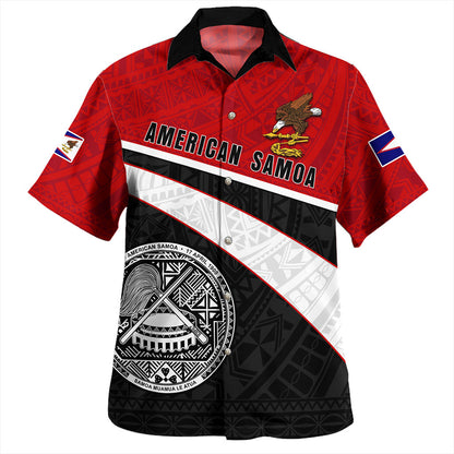 American Samoa Hawaiian Shirt Polynesian Curve Style