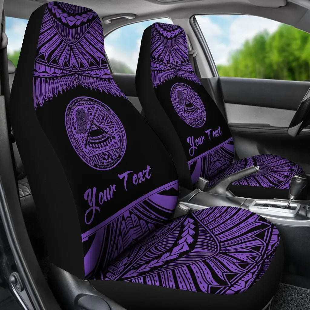 American Samoa Polynesian Custom Personalised Peisonalised Car Seat Covers - Pride Purple Version