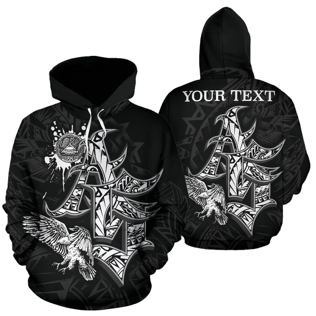 American Samoa Polynesian Custom Personalised Hoodie - Eagle Coat Of rms