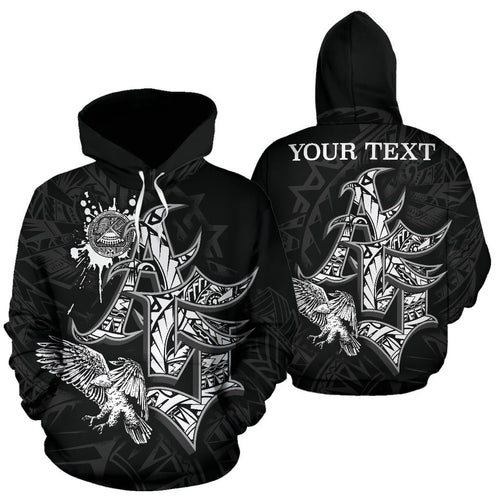 American Samoa Polynesian Custom Personalised Hoodie - Eagle Coat Of rms