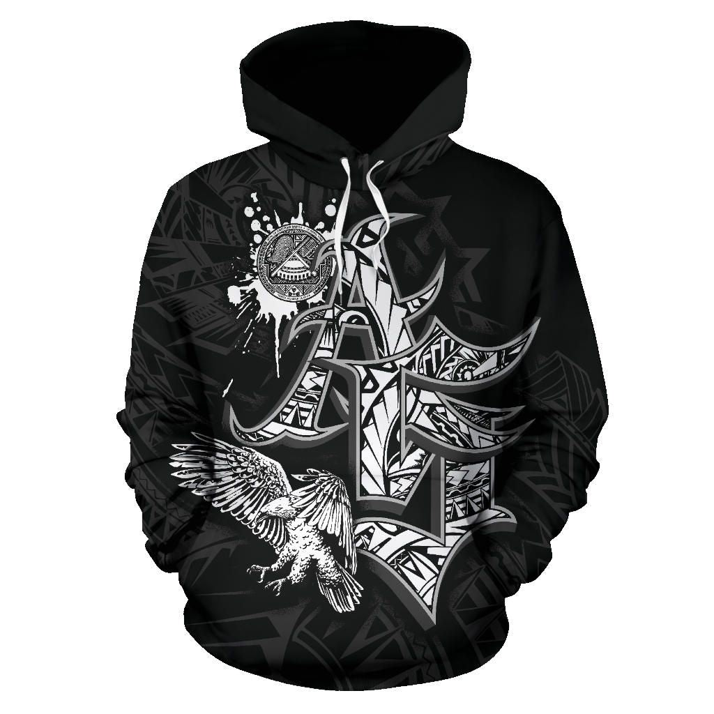 American Samoa Polynesian Custom Personalised Hoodie - Eagle Coat Of rms