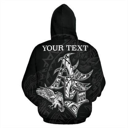 American Samoa Polynesian Custom Personalised Hoodie - Eagle Coat Of rms