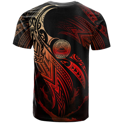 American Samoa Polynesian Custom Personalised T-Shirt - American Samoa Legend Red Version