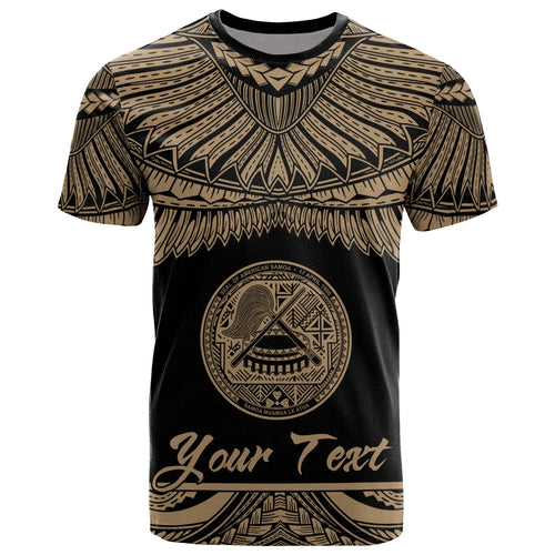 American Samoa Polynesian Custom Personalised T-Shirt - American Samoa Pride Gold Version
