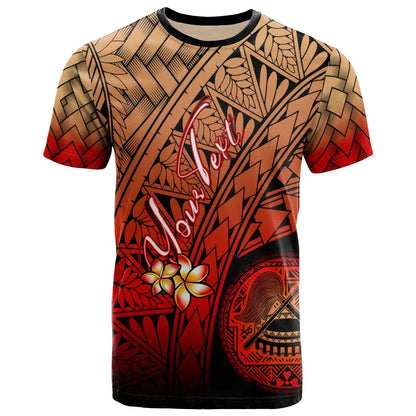 American Samoa Polynesian Custom Personalised T-Shirt - Plumeria Tattoo Tribal