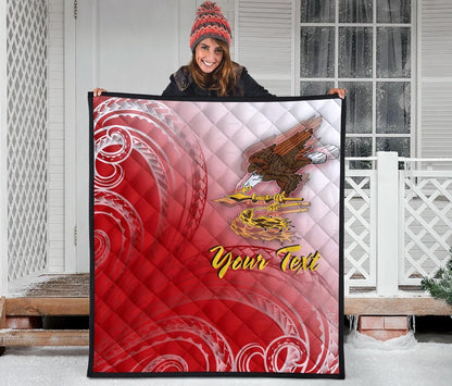 American Samoa Polynesian Custom Personalised Personalized Premium Quilt - Bald Eagle (Red)