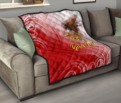 American Samoa Polynesian Custom Personalised Personalized Premium Quilt - Bald Eagle (Red)