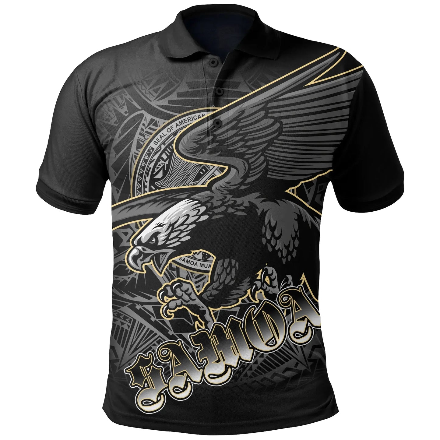American Samoa Polynesian Eagle Custom Personalised Polo Shirt - American Samoa Seal