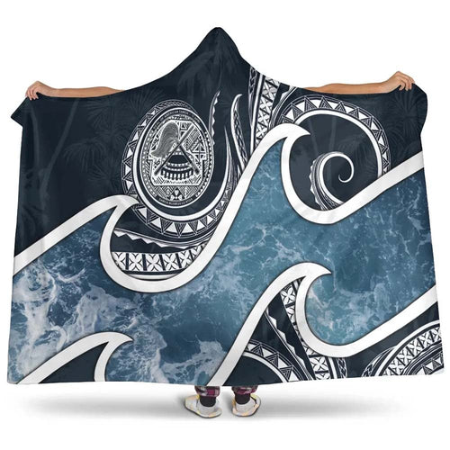 American Samoa Polynesian Hooded Blanket - Ocean Style