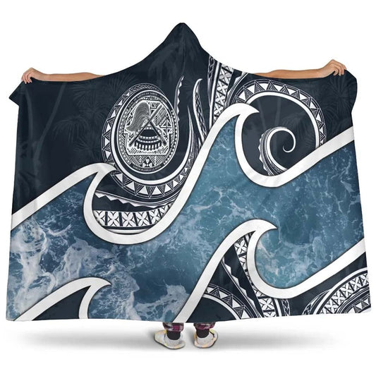 American Samoa Polynesian Hooded Blanket - Ocean Style