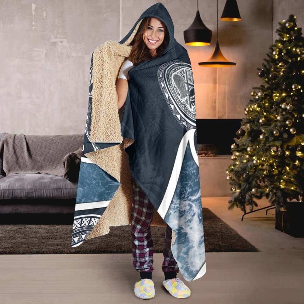 American Samoa Polynesian Hooded Blanket - Ocean Style