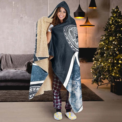 American Samoa Polynesian Hooded Blanket - Ocean Style