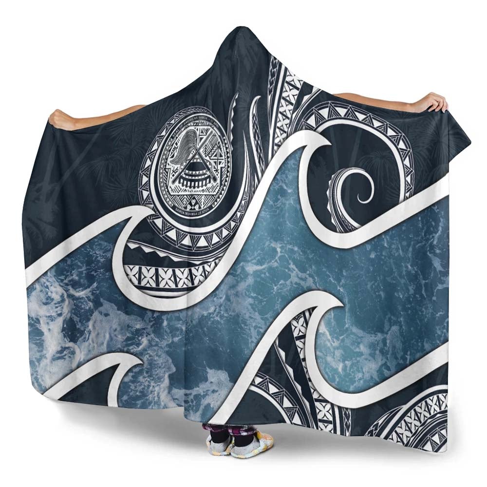 American Samoa Polynesian Hooded Blanket - Ocean Style
