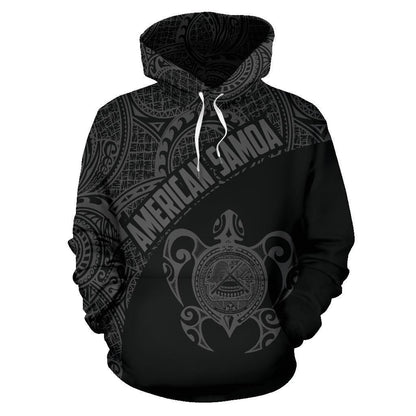 American Samoa Hoodie - American Samoa Seal In Turtle Polynesian Tattooe 01