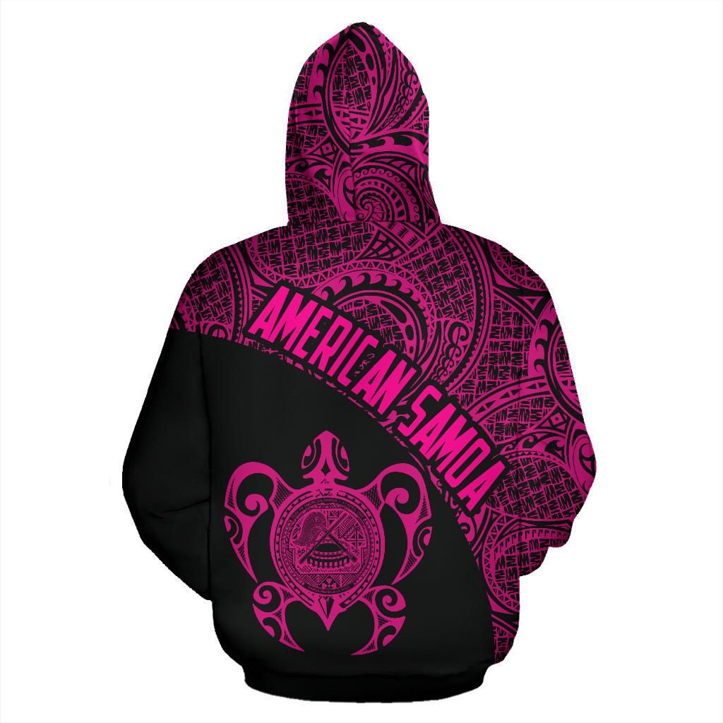 American Samoa Hoodie - American Samoa Seal In Turtle Polynesian Tattoo Pink