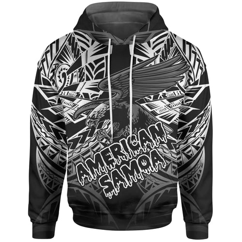 American Samoa Polynesian Hoodie - Eagle Tribal Pattern