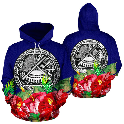 American Samoa Polynesian Hoodie Flag Hibiscus