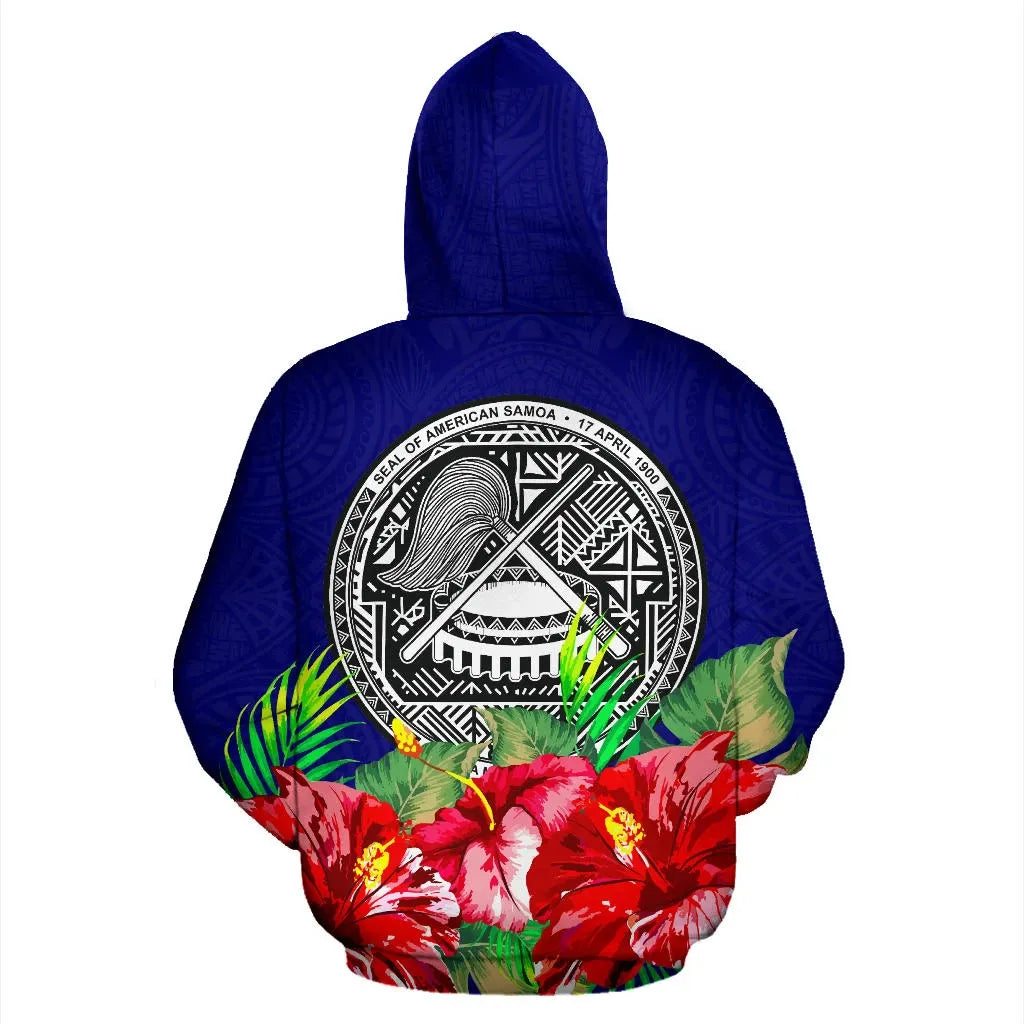 American Samoa Polynesian Hoodie Flag Hibiscus