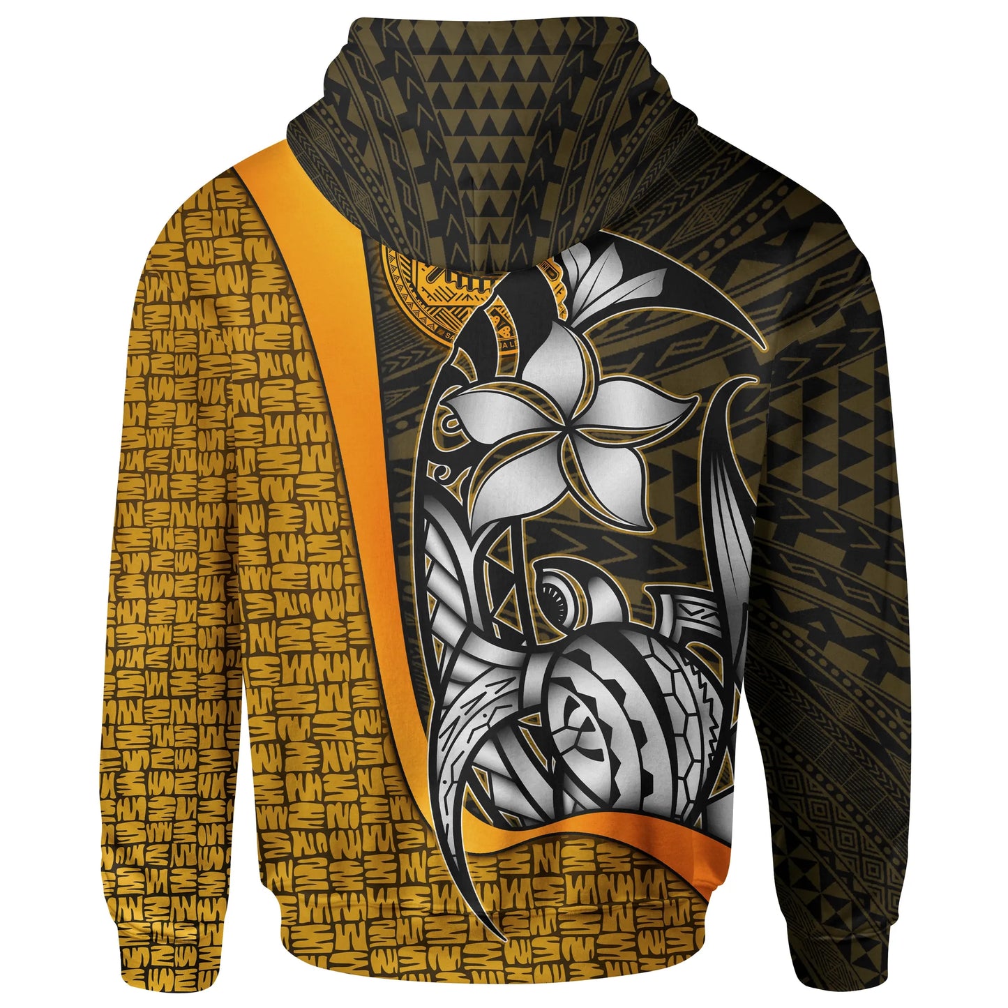American Samoa Polynesian Hoodie Gold - Turtle with Hook