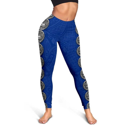 American Samoa Polynesian Legging - Coat Of Arm Linked Style