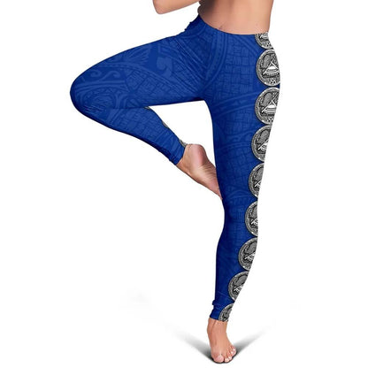 American Samoa Polynesian Legging - Coat Of Arm Linked Style