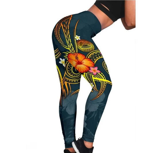 American Samoa Polynesian Legging - Legend of American Samoa (Blue)