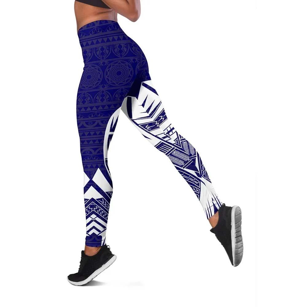 American Samoa Polynesian Legging - Polynesian Tattoo Flag Version