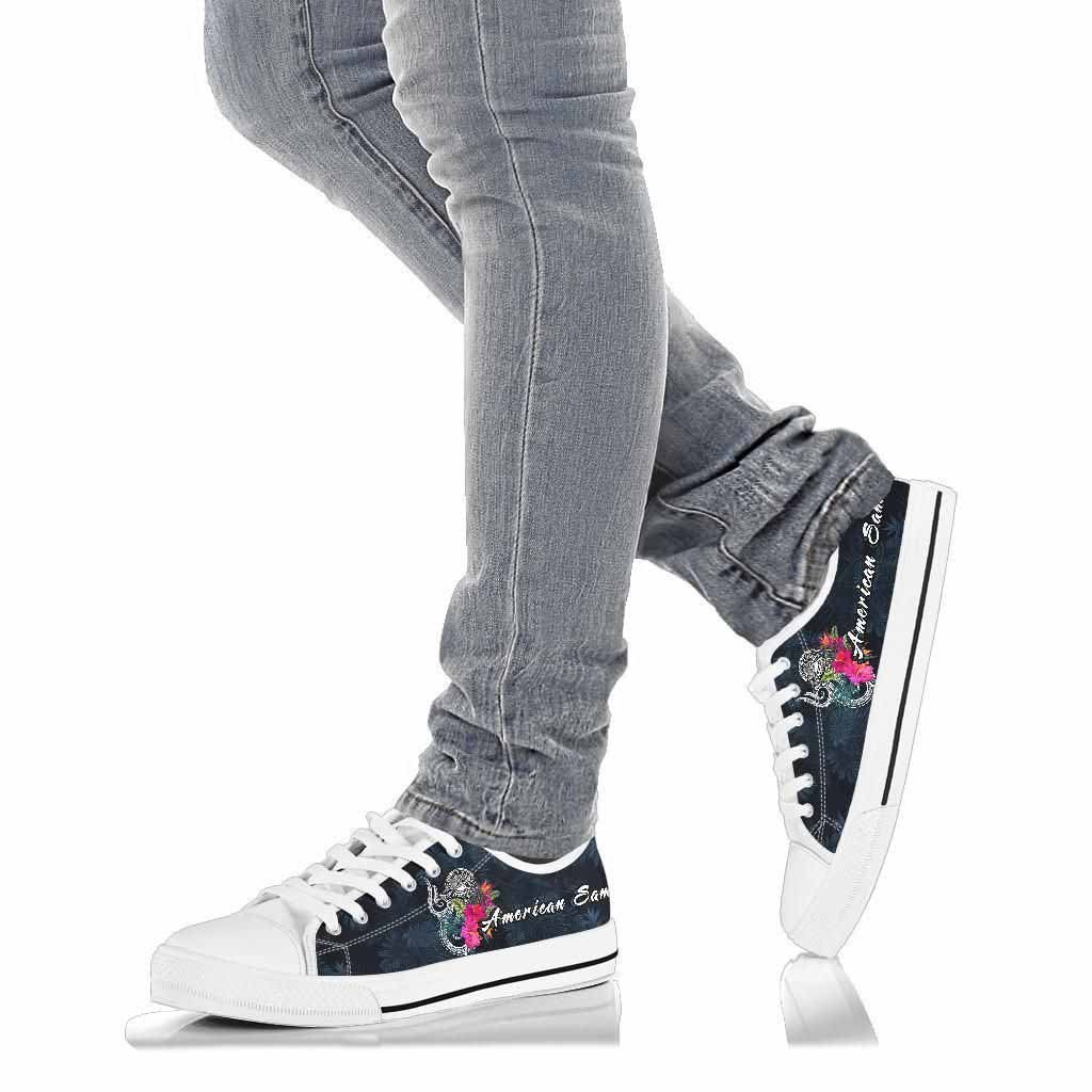 American Samoa Polynesian Low Top Shoes - Tropical Flower