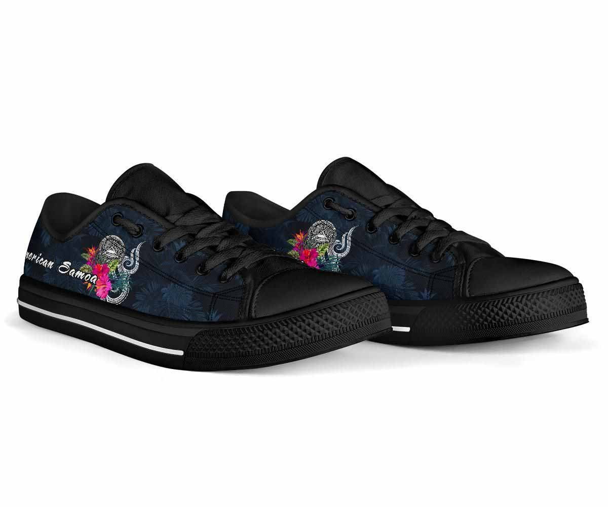 American Samoa Polynesian Low Top Shoes - Tropical Flower