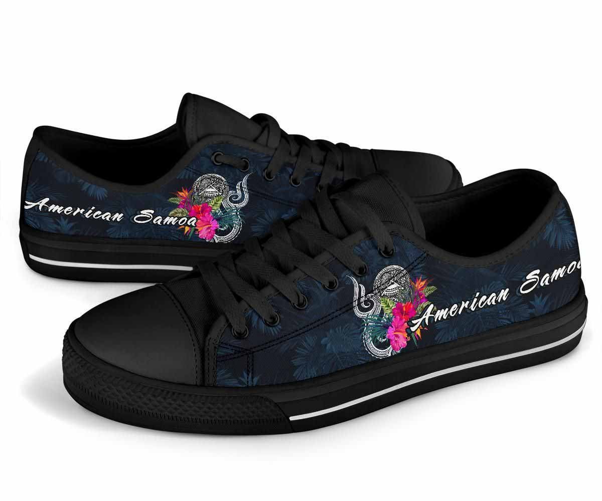 American Samoa Polynesian Low Top Shoes - Tropical Flower
