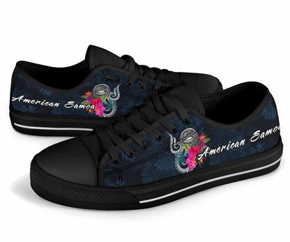 American Samoa Polynesian Low Top Shoes - Tropical Flower