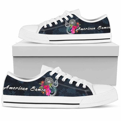 American Samoa Polynesian Low Top Shoes - Tropical Flower
