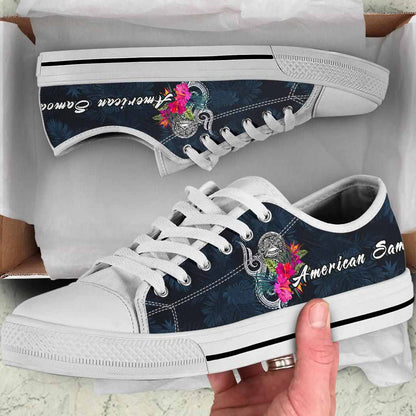 American Samoa Polynesian Low Top Shoes - Tropical Flower