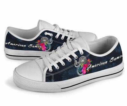 American Samoa Polynesian Low Top Shoes - Tropical Flower
