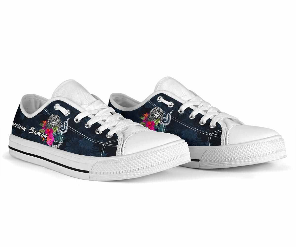 American Samoa Polynesian Low Top Shoes - Tropical Flower