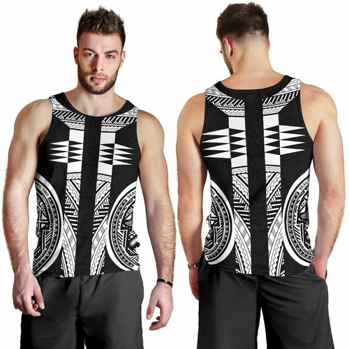 American Samoa Polynesian Men Tank Top - Black Armor Tattoo