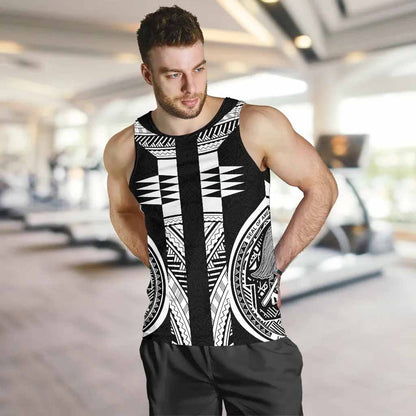 American Samoa Polynesian Men Tank Top - Black Armor Tattoo