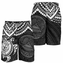 American Samoa Polynesian Men Shorts - Black Turtle