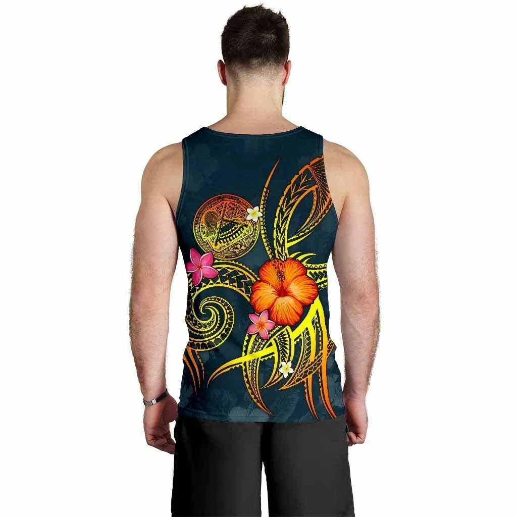 American Samoa Polynesian Men Tank Top - Legend of American Samoa (Blue)
