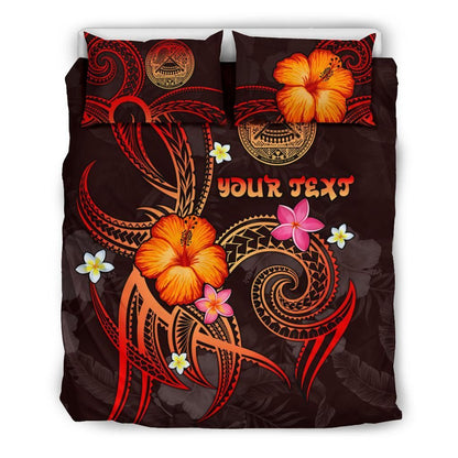 American Samoa Polynesian Personalised Bedding Set - Legend Of American Samoa (Red)
