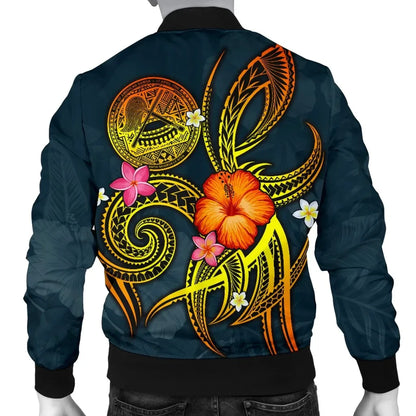 American Samoa Polynesian Personalised Bomber Jacket - Legend of American Samoa (Blue)