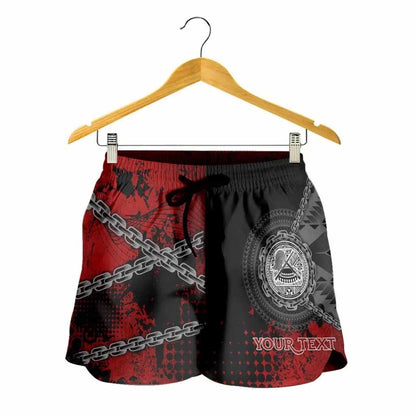 American Samoa Polynesian Personalised Women Shorts - Polynesian Chain Style