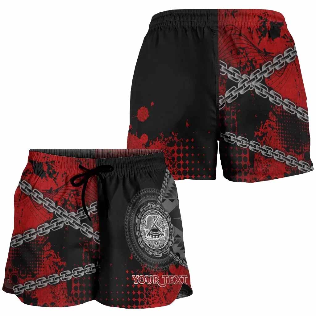 American Samoa Polynesian Personalised Women Shorts - Polynesian Chain Style