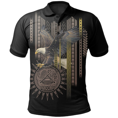 American Samoa Polynesian Polo Shirt - Eagle Coat Of Arms